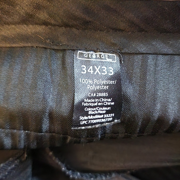 Men's George Black Dress pants size 34x33 - Picture 3 of 3